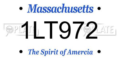 1LT972 Massachusetts License Plate