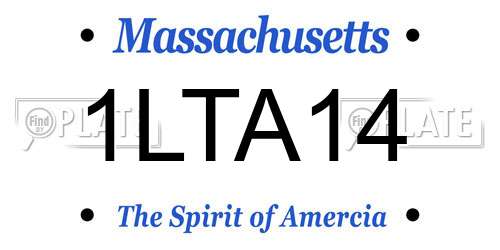1LTA14 Massachusetts License Plate