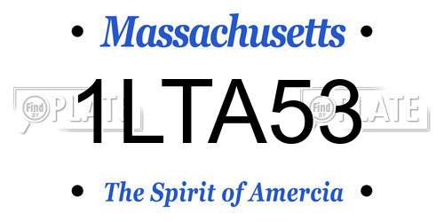1LTA53 Massachusetts License Plate