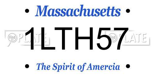1LTH57 Massachusetts License Plate
