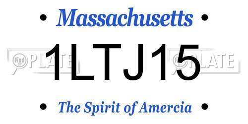 1LTJ15 Massachusetts License Plate