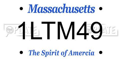 1LTM49 Massachusetts License Plate