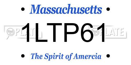 1LTP61 Massachusetts License Plate