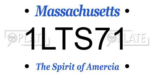 1LTS71 Massachusetts License Plate