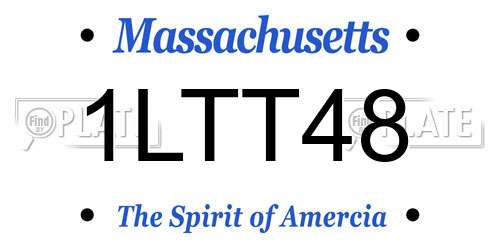 1LTT48 Massachusetts License Plate