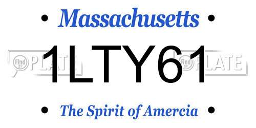 1LTY61 Massachusetts License Plate