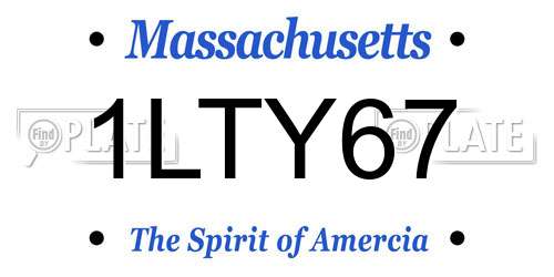 1LTY67 Massachusetts License Plate
