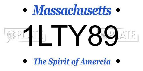 1LTY89 Massachusetts License Plate