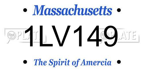 1LV149 Massachusetts License Plate