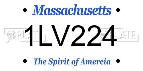 1LV224 Massachusetts License Plate