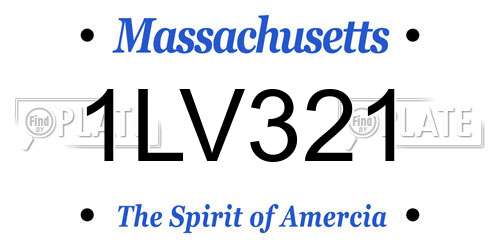 1LV321 Massachusetts License Plate