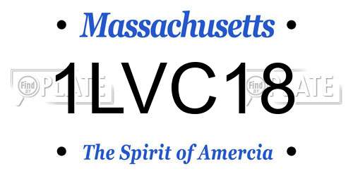 1LVC18 Massachusetts License Plate