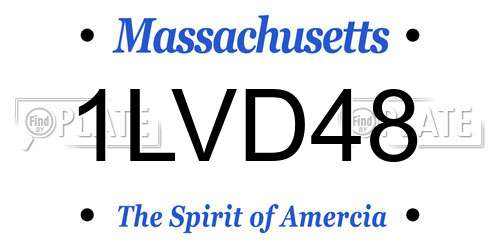 1LVD48 Massachusetts License Plate