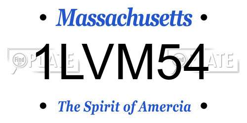1LVM54 Massachusetts License Plate