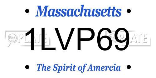 1LVP69 Massachusetts License Plate
