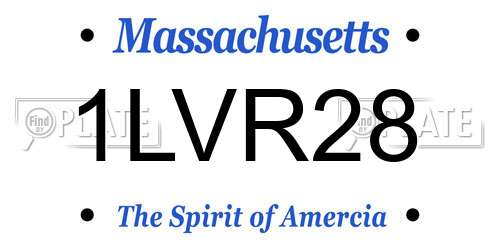 1LVR28 Massachusetts License Plate