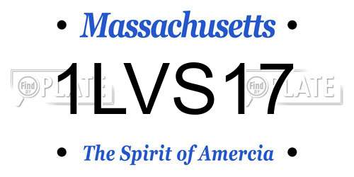 1LVS17 Massachusetts License Plate