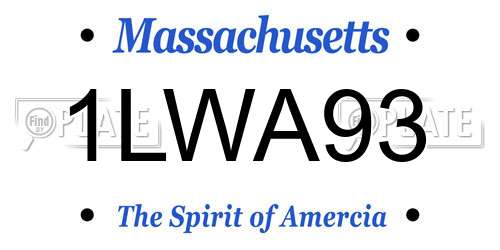 1LWA93 Massachusetts License Plate