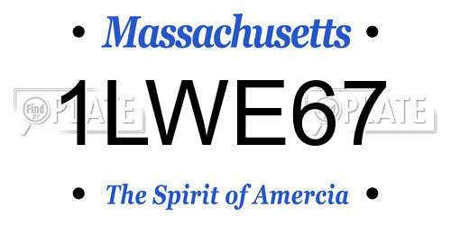 1LWE67 Massachusetts License Plate