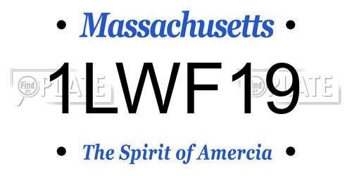 1LWF19 Massachusetts License Plate