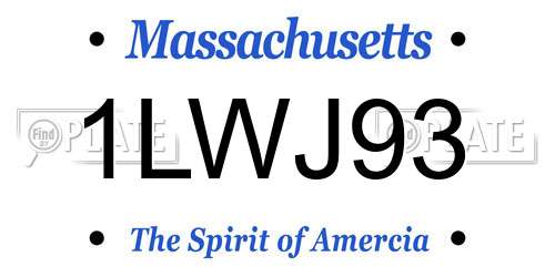 1LWJ93 Massachusetts License Plate