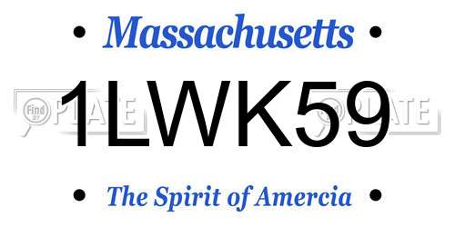 1LWK59 Massachusetts License Plate