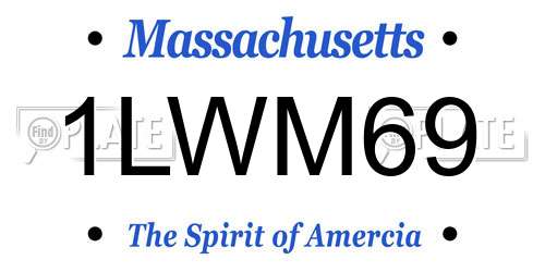1LWM69 Massachusetts License Plate