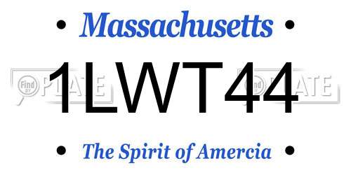 1LWT44 Massachusetts License Plate