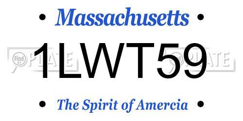 1LWT59 Massachusetts License Plate
