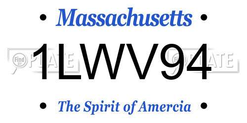 1LWV94 Massachusetts License Plate