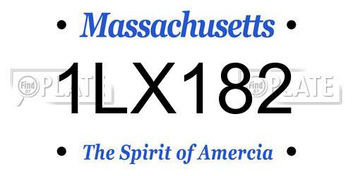 1LX182 Massachusetts License Plate