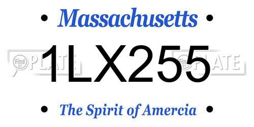 1LX255 Massachusetts License Plate