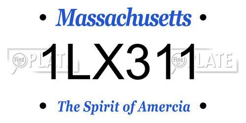 1LX311 Massachusetts License Plate