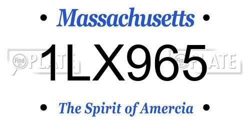 1LX965 Massachusetts License Plate