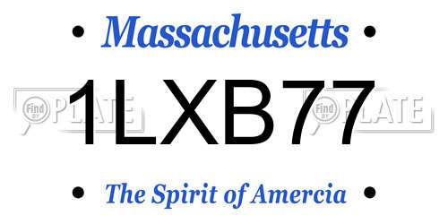1LXB77 Massachusetts License Plate