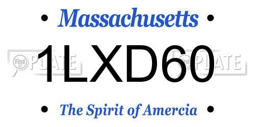 1LXD60 Massachusetts License Plate