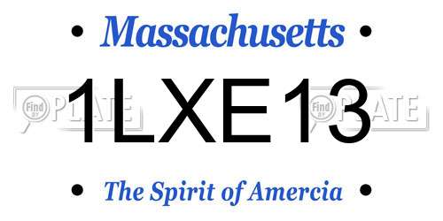 1LXE13 Massachusetts License Plate