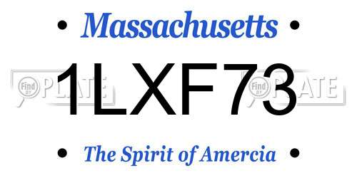 1LXF73 Massachusetts License Plate