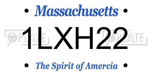 1LXH22 Massachusetts License Plate