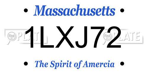 1LXJ72 Massachusetts License Plate