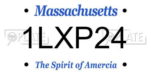 1LXP24 Massachusetts License Plate