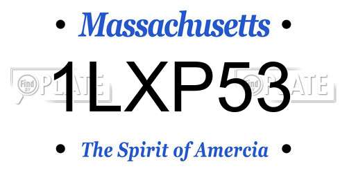 1LXP53 Massachusetts License Plate