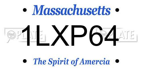 1LXP64 Massachusetts License Plate