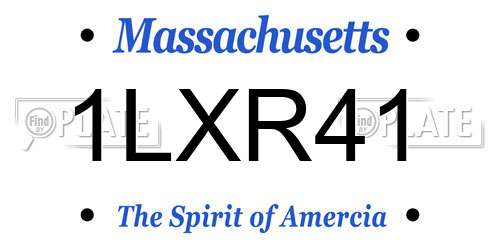 1LXR41 Massachusetts License Plate