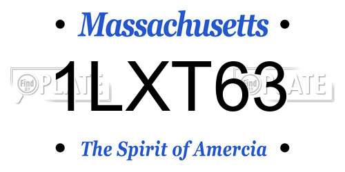 1LXT63 Massachusetts License Plate