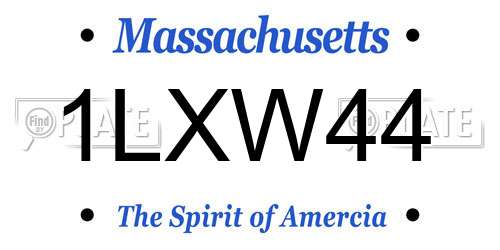 1LXW44 Massachusetts License Plate