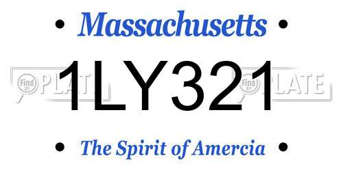 1LY321 Massachusetts License Plate