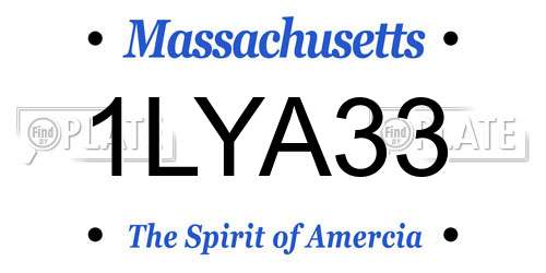 1LYA33 Massachusetts License Plate