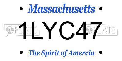 1LYC47 Massachusetts License Plate