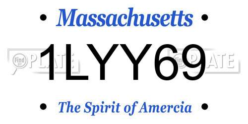 1LYY69 Massachusetts License Plate